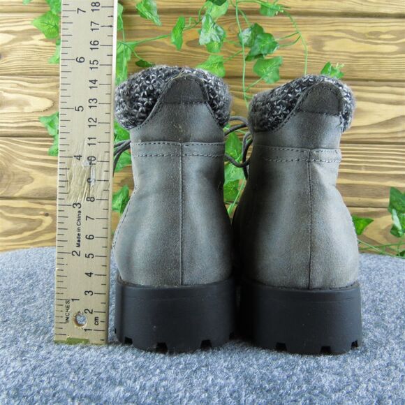 Cliffs by White Mountain Peyton Women Ankle Boots Boots Gray Fabric Lace Up Sz 8 - Picture 8 of 11